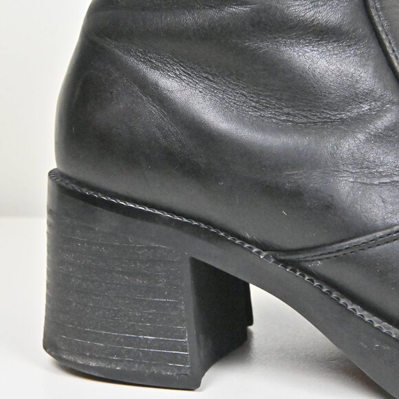 Harley Davison Leather Mid Calf Moto Biker Riding Zip Up Black Boots US6.5 UK4.5 - Picture 13 of 16